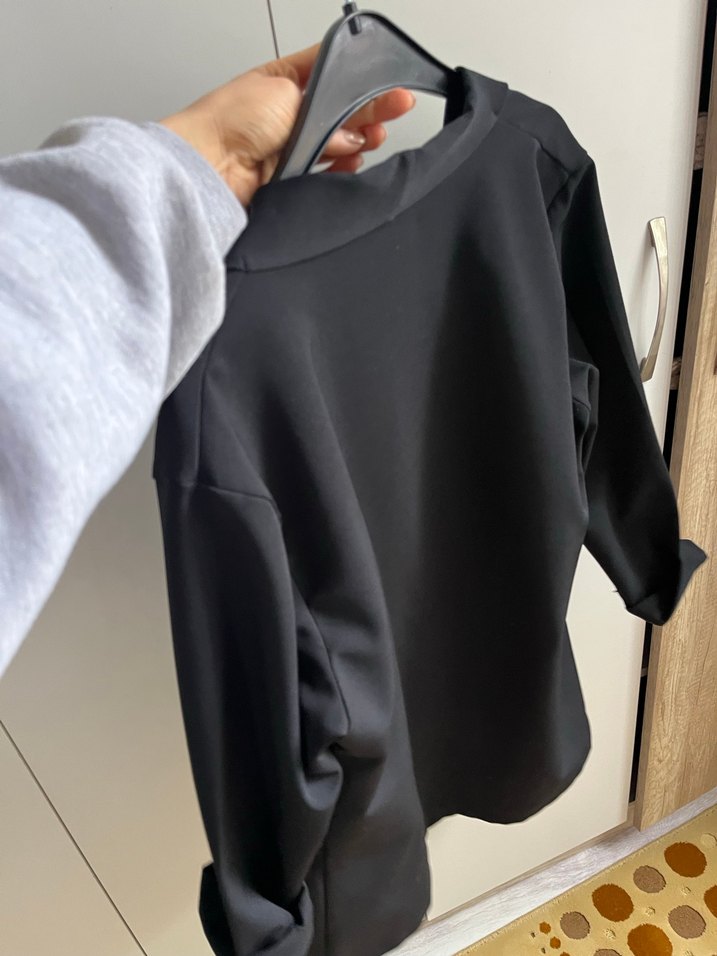 Siyah Kadın Midi Blazer - Minimalist Stil - Görsel 5