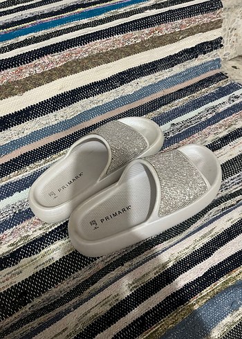 Simli Beyaz Platform Terlik - Görsel 6