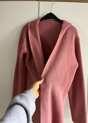 Pembe Örgü Kadın Hırka - Görsel 2