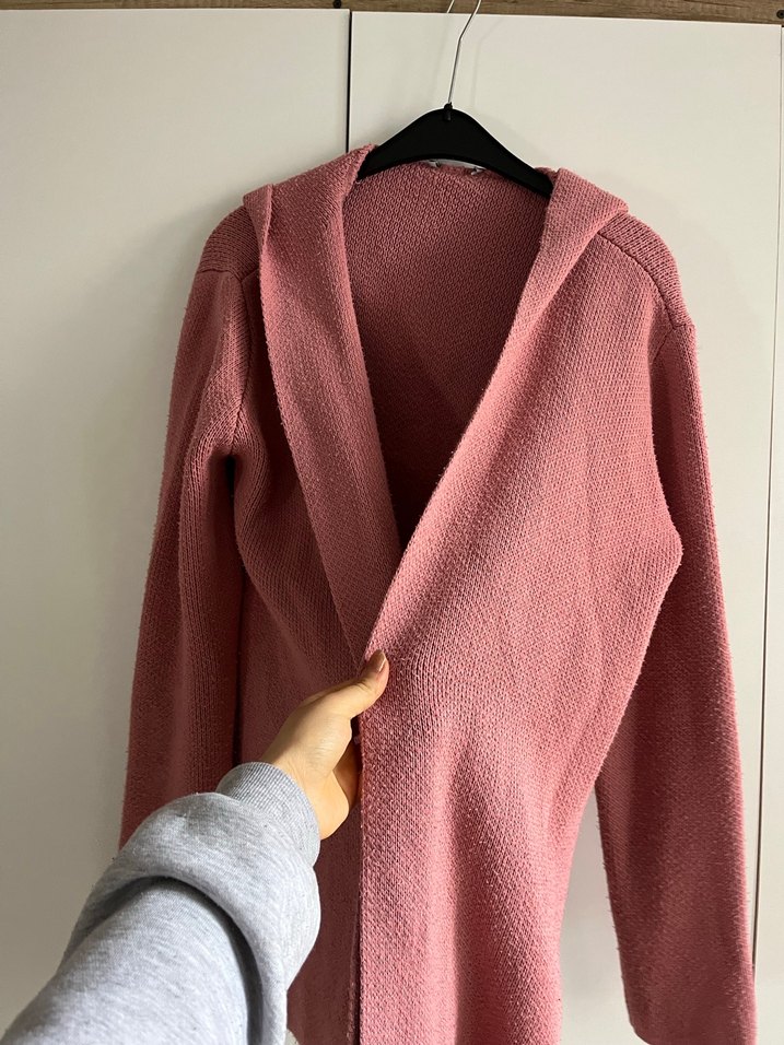 Pembe Örgü Kadın Hırka - Görsel 2