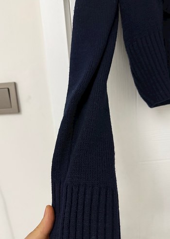 Siyah Örgü Yüksek Yakalı Kadın Kazak - Görsel 5