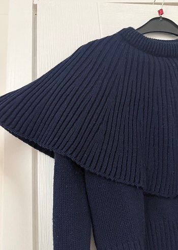 Siyah Örgü Yüksek Yakalı Kadın Kazak - Görsel 2