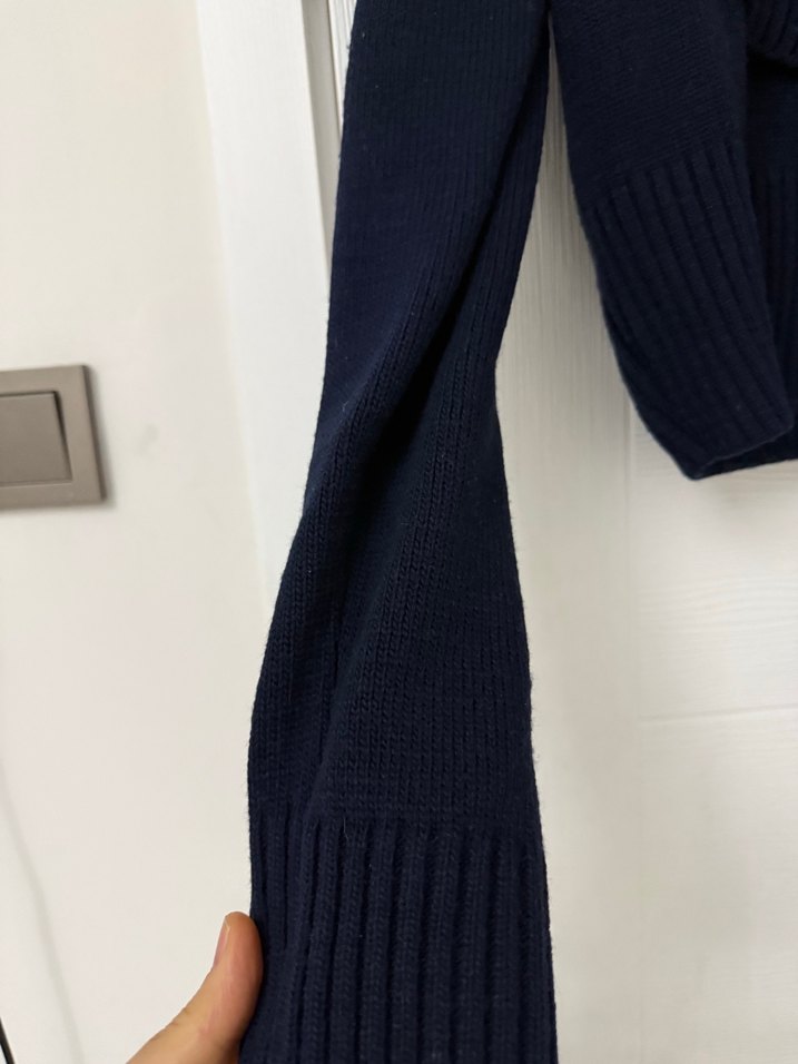 Siyah Örgü Yüksek Yakalı Kadın Kazak - Görsel 5