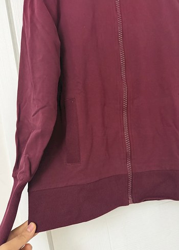 Bordo Fermuarlı Yüksek Yakalı Kadın Ceket - Görsel 4