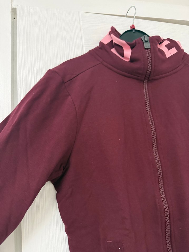 Bordo Fermuarlı Yüksek Yakalı Kadın Ceket - Görsel 2