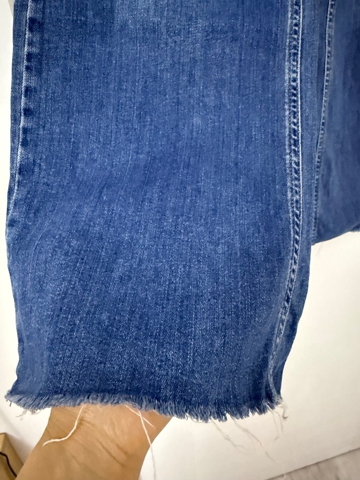 Kadın Mavi Bol Kesim Midi Kot Pantolon - Görsel 2