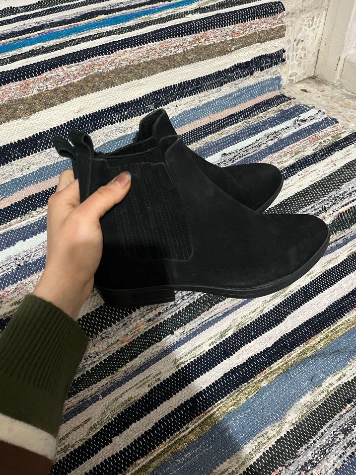 Siyah Süet Kadın Blok Topuklu Bot - Görsel 5