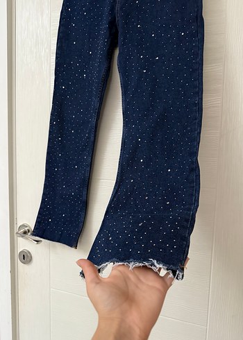 Diğer Kadın Lacivert Pul İşlemeli Regular Fit Jean