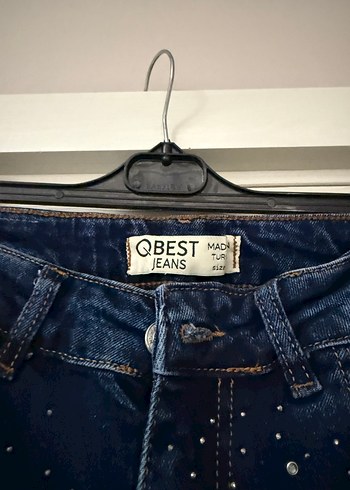 m Beden mavi Renk Kadın Lacivert Pul İşlemeli Regular Fit Jean