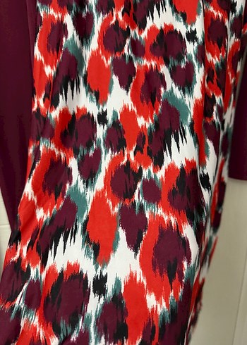 Bordo Bağlama Desenli Kadın haşema - Görsel 5