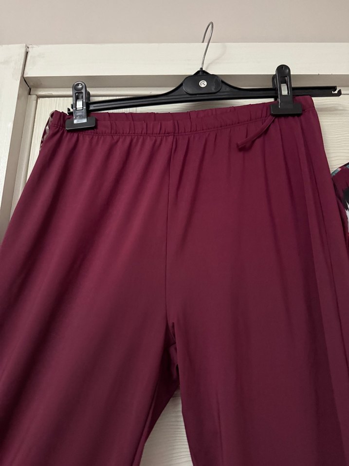 Bordo Bağlama Desenli Kadın haşema - Görsel 2