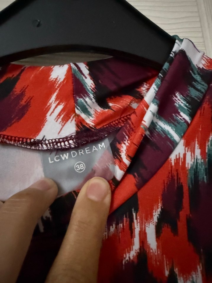 Bordo Bağlama Desenli Kadın haşema - Görsel 4