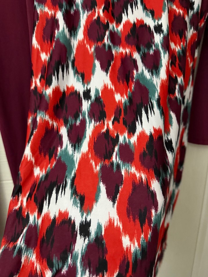 Bordo Bağlama Desenli Kadın haşema - Görsel 5