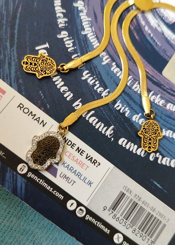 Uzun Zincir Detaylı Bohem Altın Kolye - Görsel 2