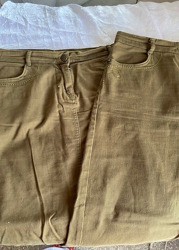 LC Waikiki Bej Kadın Keten Düğmeli Rahat Kesim etek