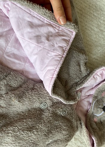 Kız Çocuk Gri Sıcak mont - Görsel 3