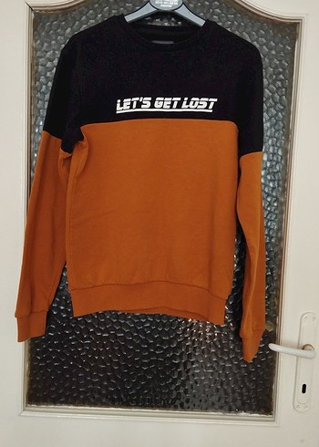 Kahverengi Siyah Baskılı Sweatshirt