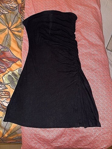 Bershka Bershka Straplez Siyah Elbise S