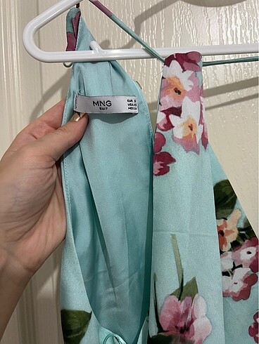 Saten Çiçekli Mango Abiye Tulum - Görsel 5