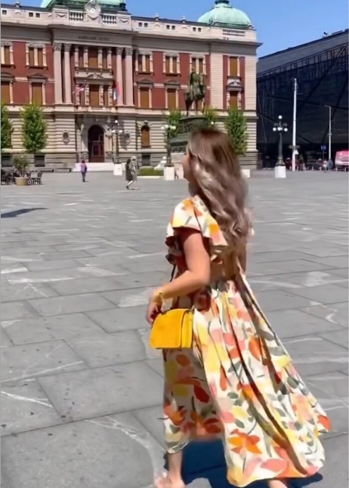 Keten Çiçekli Çok Tarz Elbise - Görsel 4