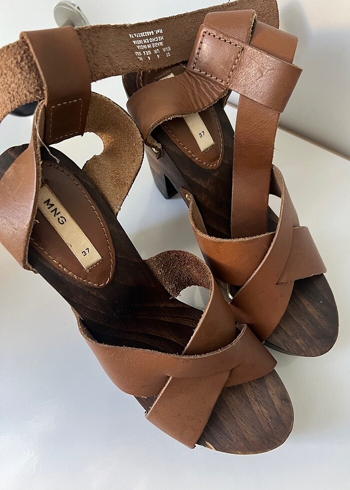 Mango Deri Platform Topuklu Ayakkabı - Görsel 5