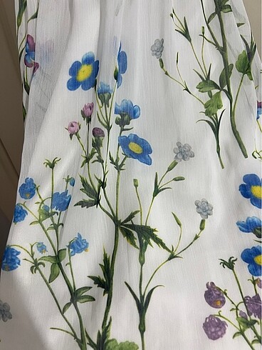 Çiçekli Kısa Çiçekli Abiye Günlük Elbise - Görsel 5