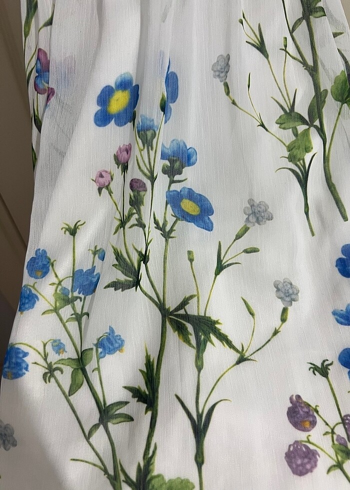 Çiçekli Kısa Çiçekli Abiye Günlük Elbise - Görsel 5