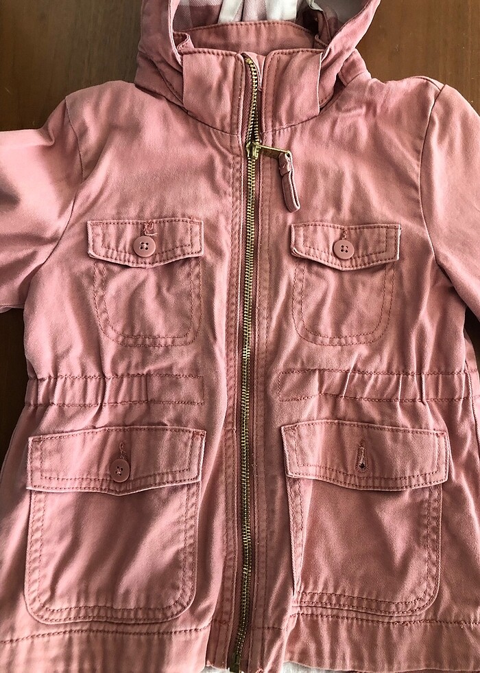 H&M 2-3 yaş Gül kurusu mont - Görsel 3