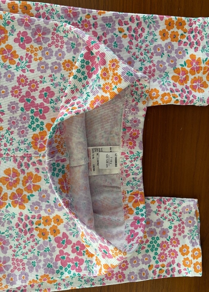 Çiçekli kız çocuklar tayt - Görsel 2