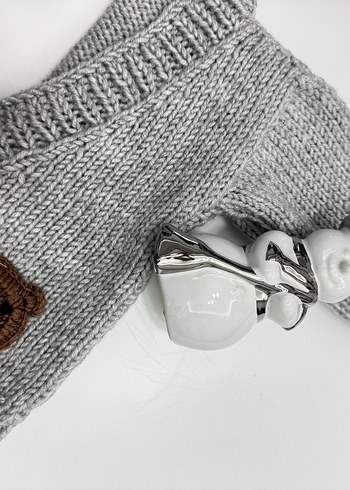 Erkek çocuk gri örme yelek - Görsel 4