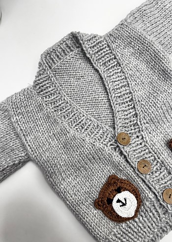 Erkek çocuk gri örme yelek - Görsel 6