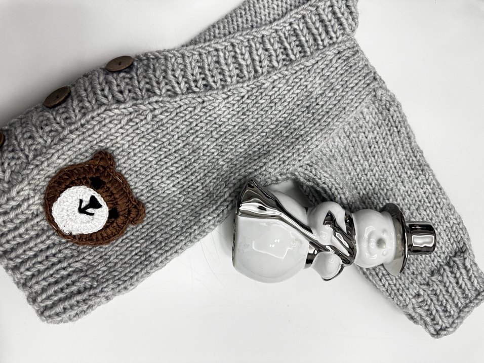 Erkek çocuk gri örme yelek - Görsel 5