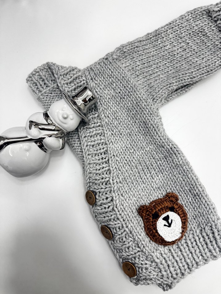 Erkek çocuk gri örme yelek - Görsel 3