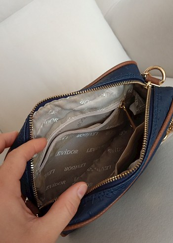 Levis Klasik Parisli Deri Kadın Çanta - Mavi