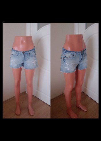 Kadın Açık Mavi Mini Denim Şort