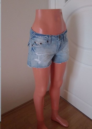 xs Beden mavi Renk Kadın Açık Mavi Mini Denim Şort