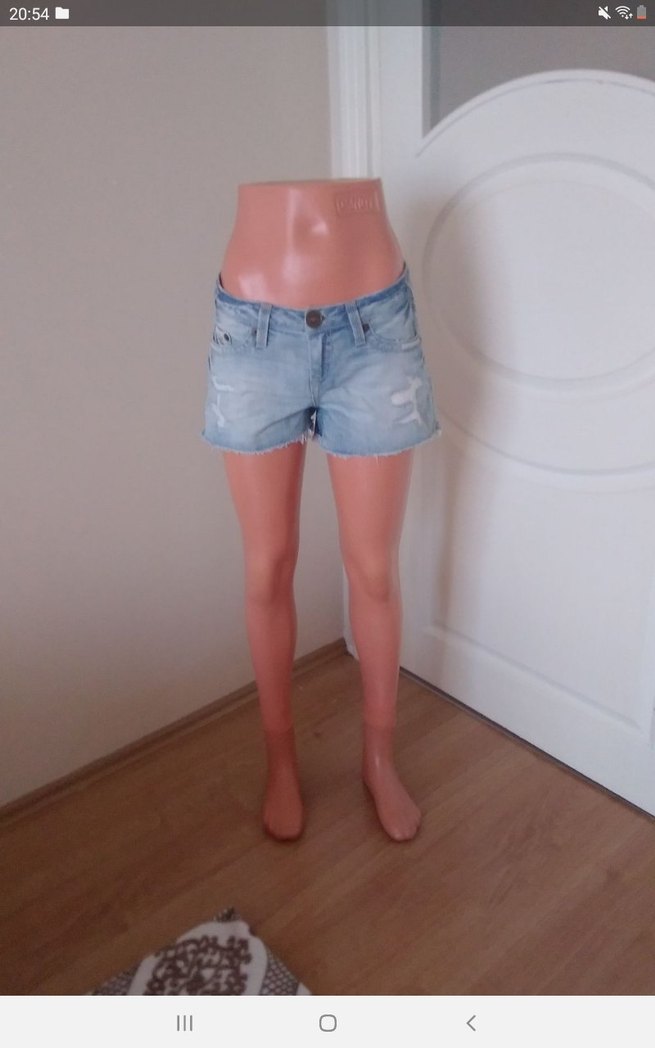 Kadın Açık Mavi Mini Denim Şort - Görsel 2