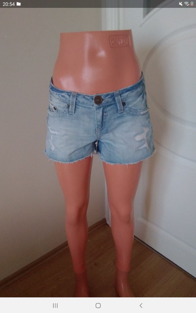 Kadın Açık Mavi Mini Denim Şort - Görsel 3