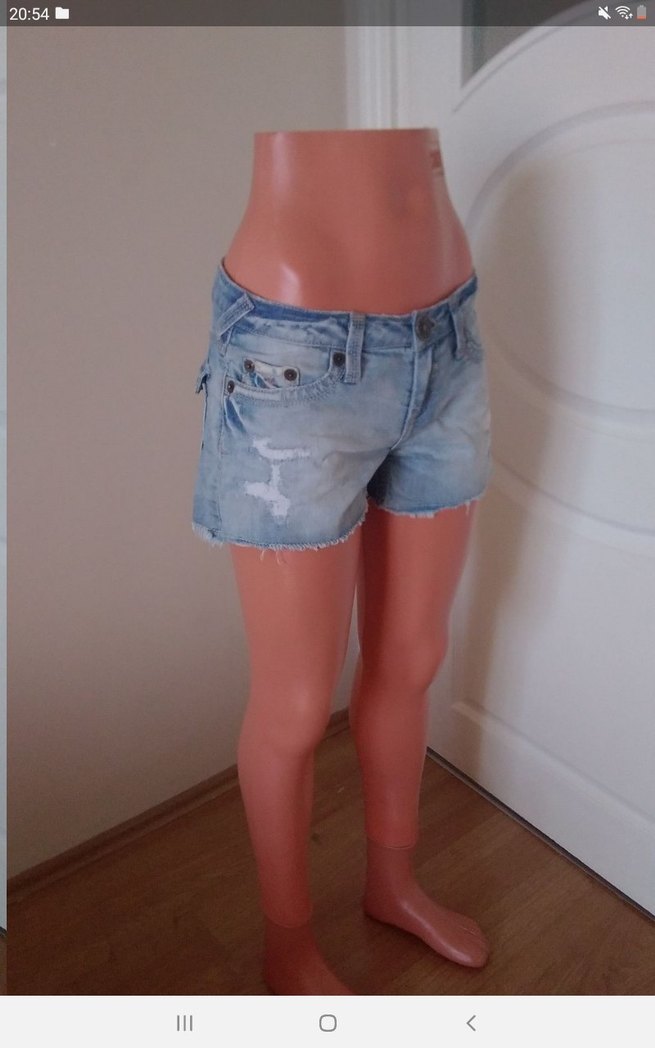 Kadın Açık Mavi Mini Denim Şort - Görsel 4