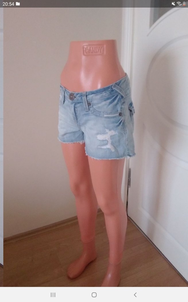 Kadın Açık Mavi Mini Denim Şort - Görsel 5