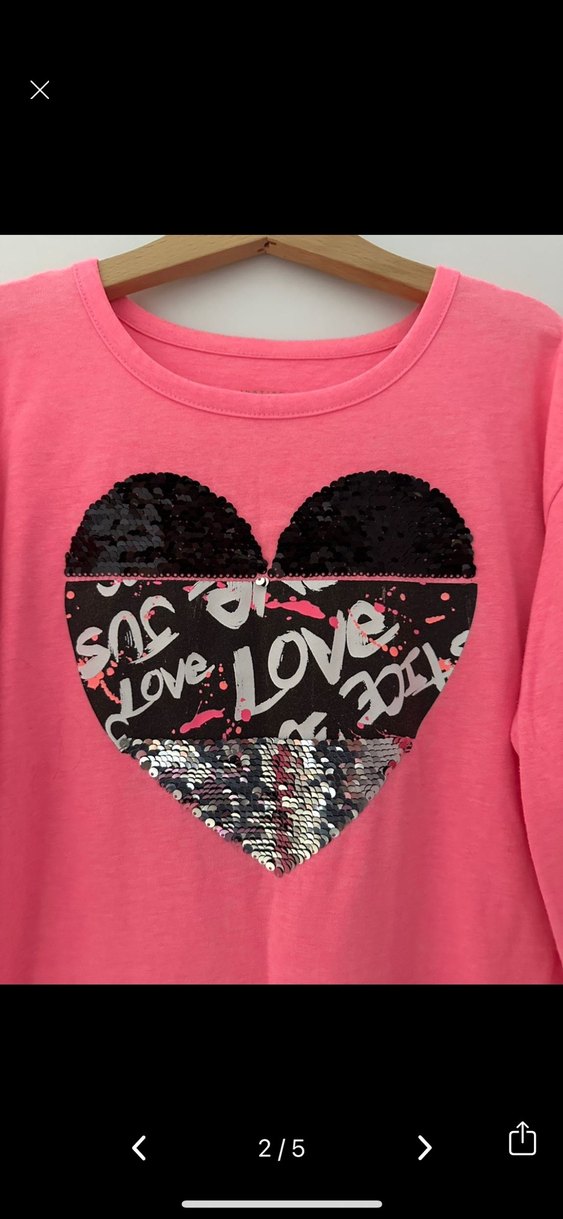 Amerika justice marka Pembe Uzun Kollu Kız Tişörtü Pul Detaylı - Görsel 2