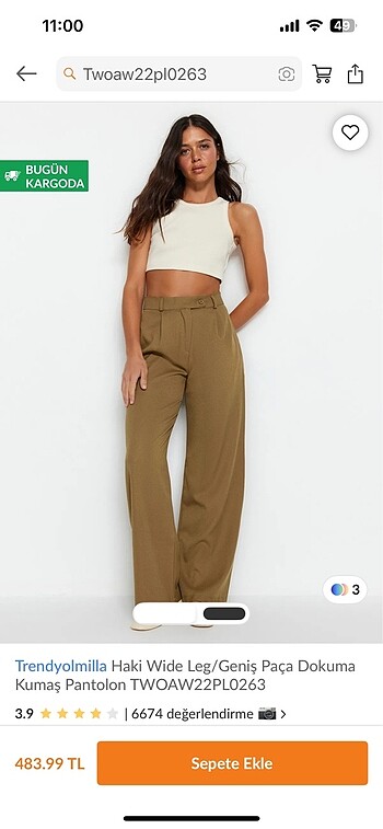 Wide leg kumas pantolon