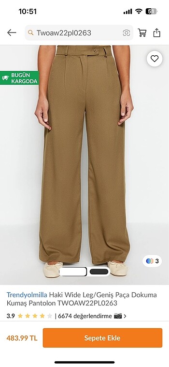 40 Beden Wide leg kumas pantolon
