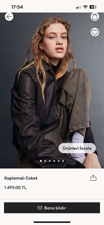 h&m deri ceket