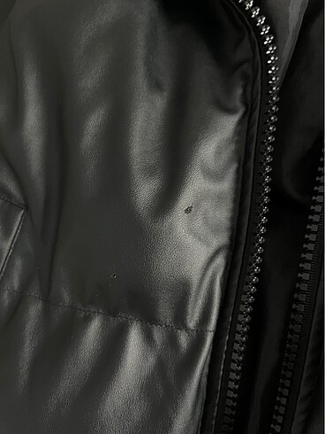 siyah deri mont - Görsel 5
