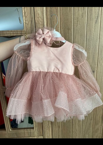 Pembe Kız Çocuk Fırfırlı Elbise - Görsel 5