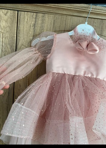 Pembe Kız Çocuk Fırfırlı Elbise - Görsel 3