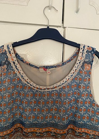 Bohem Desenli Uzun Kolsuz Elbise - Görsel 3