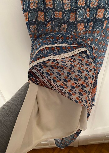 Bohem Desenli Uzun Kolsuz Elbise - Görsel 5