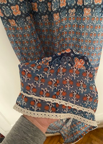 Bohem Desenli Uzun Kolsuz Elbise - Görsel 6